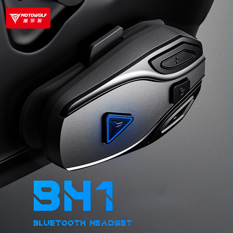 Full Face Motorcycle Helmet With Bluetooth - MOTOWOLF Headset Bluetooth Helm Motor Waktu