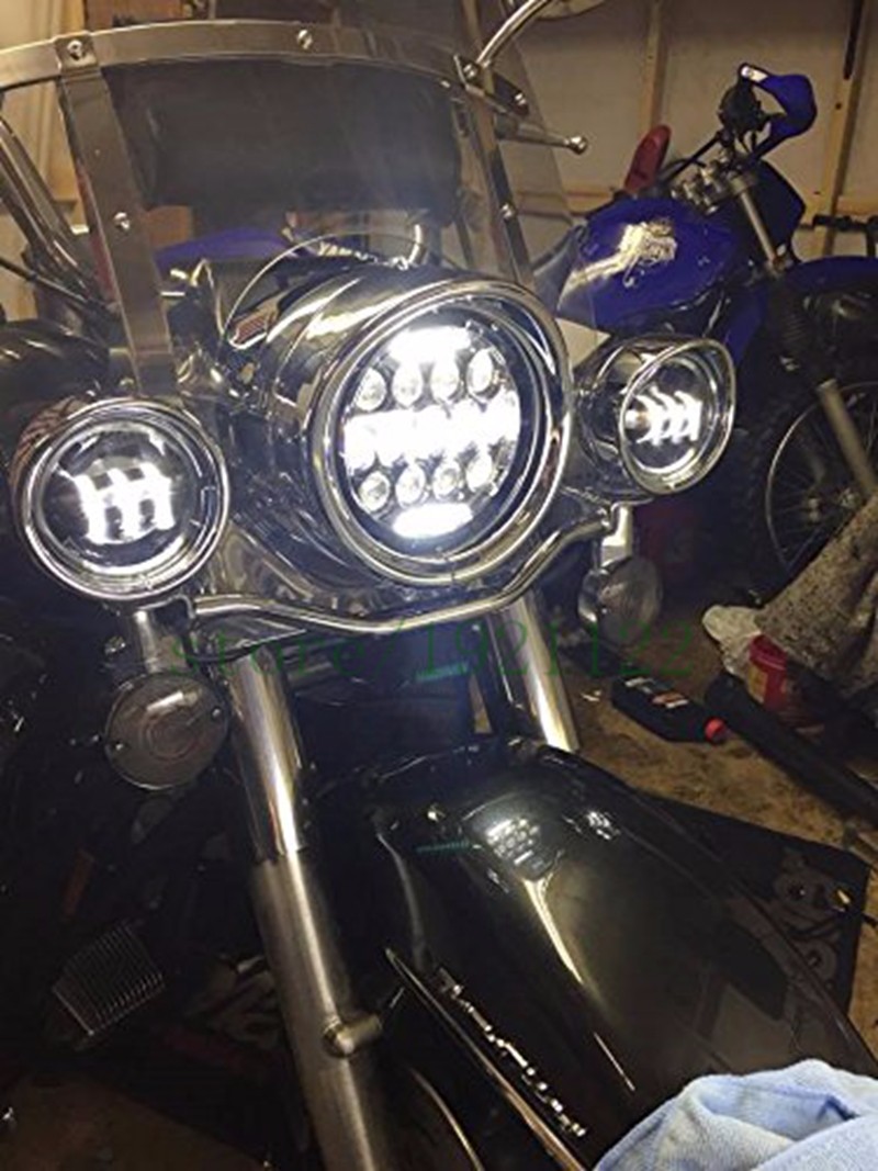 Lampu Depan Sepeda Motor LED 7 - Universal Motorcycle Led Headlight Projector ulasan dan harga