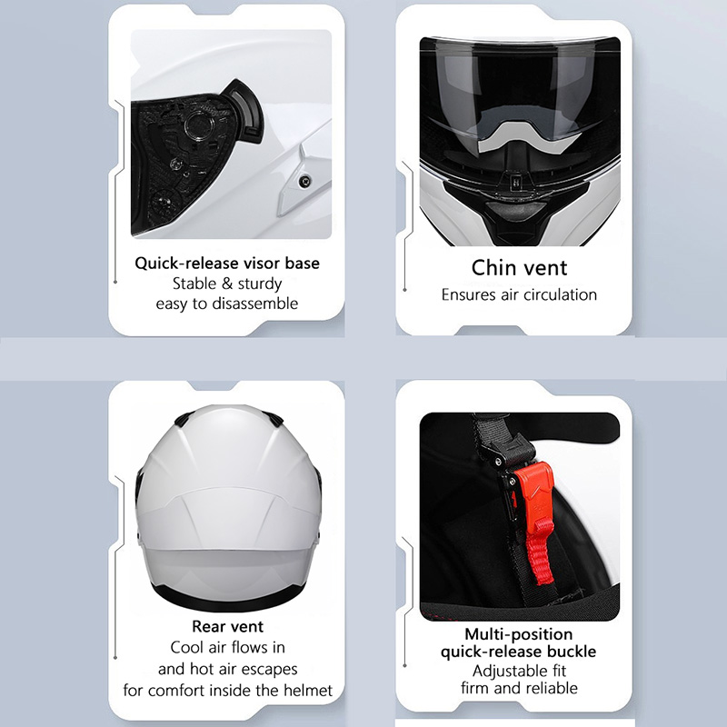 Helm Motor Balap dengan Dua Vi - Dual Visor Motorcycle Racing Helmet ulasan dan harga
