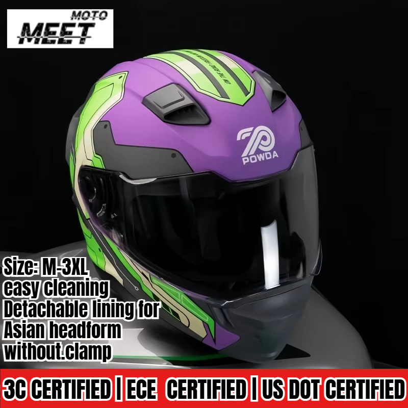 Helm Motor Full Face Unisex, H - Dual Visor Motorcycle Racing Helmet ulasan dan harga