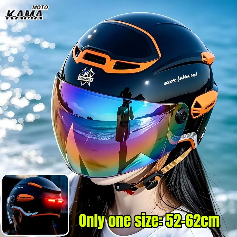 Helm Sepeda Motor Vintage Musi - Dual Visor Motorcycle Racing Helmet ulasan dan harga