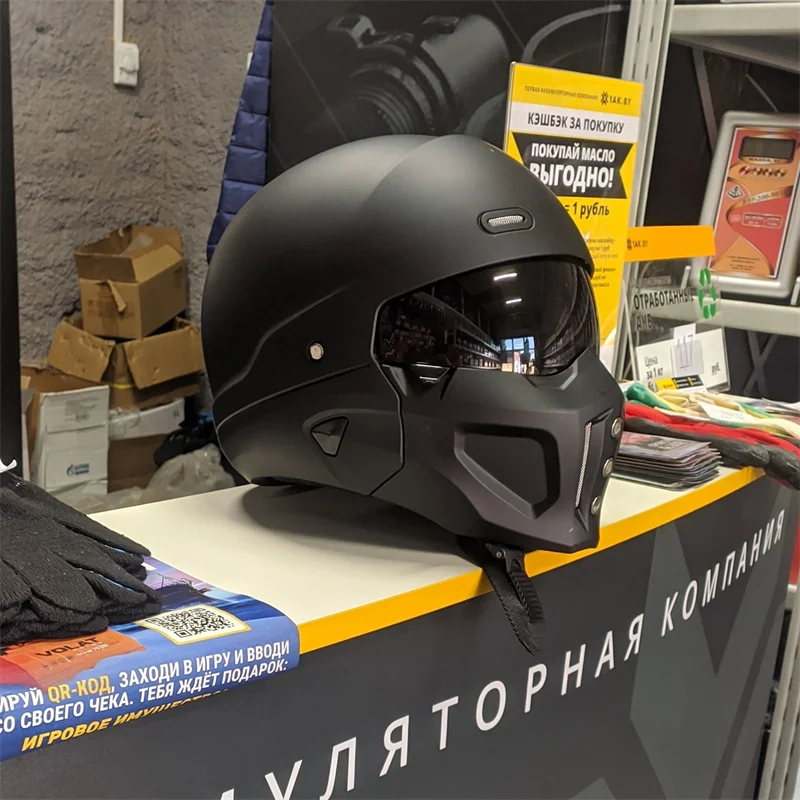 Helm Sepeda Motor Retro Scorpi - Full Face Motorcycle Helmet With Bluetooth ulasan dan harga